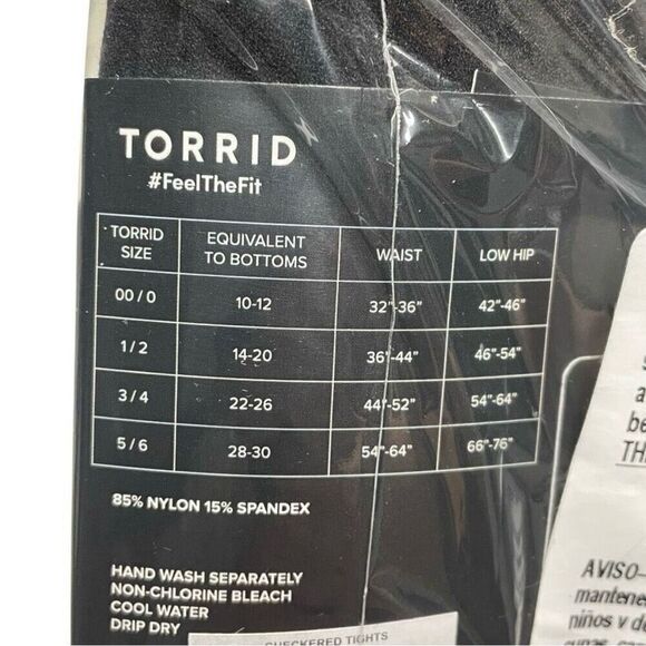 Torrid Forest Green Tiny Checkered Tights N0285 - Picture 4 of 5